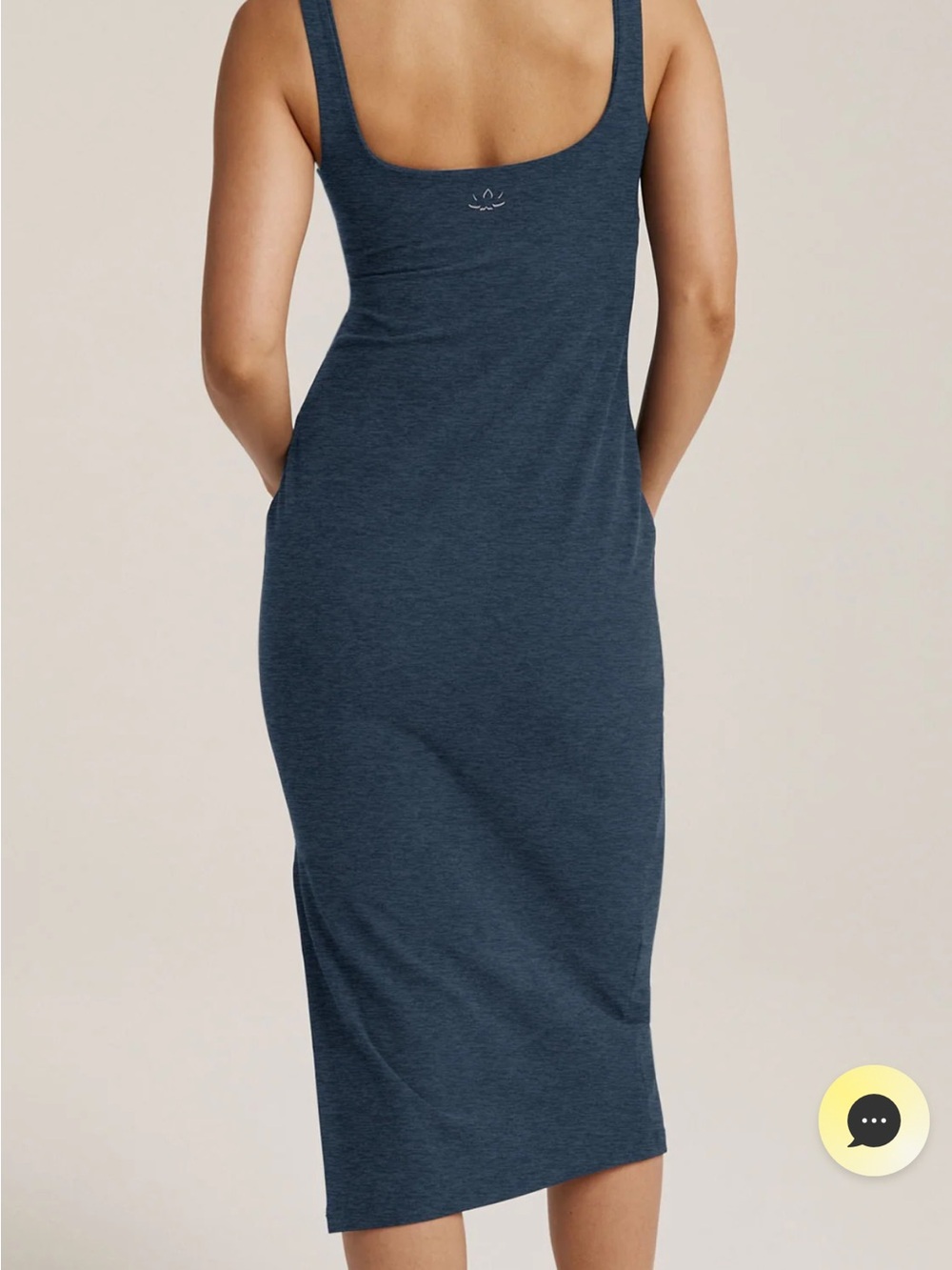 Beyond Yoga Dark Navy Square Neck Midi Dress - Picture 3 of 6